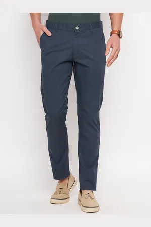 Duke Men Cotton Mid-Rise Slim Fit Trousers