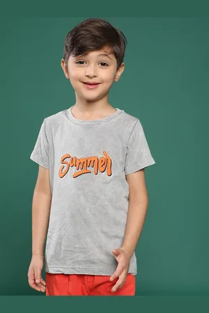 TALES & STORIES Boys Typography Printed Round Neck Cotton T-shirt