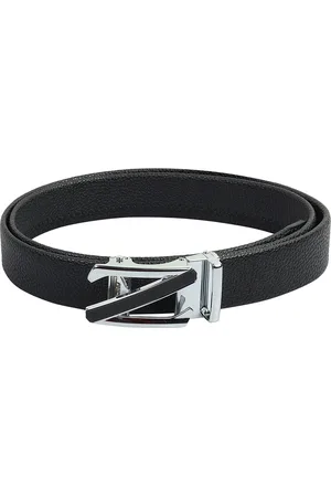 Mast & Harbour Men Black Textured Synthetic Leather Formal Belt