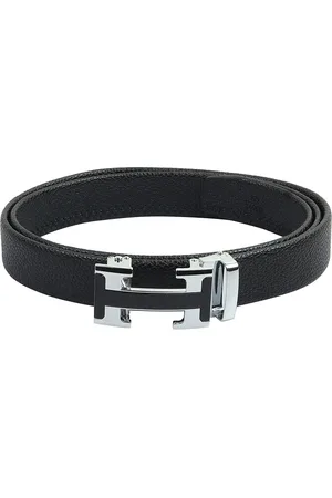 Mast & Harbour Men Black Textured Synthetic Leather Casual Belt