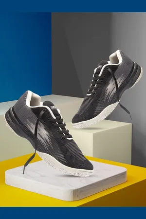 BOLDFIT Unisex Black Mesh Badminton Non-Marking Shoes