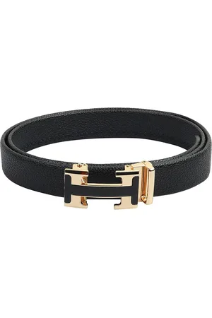 Mast & Harbour Men Black Textured Synthetic Leather Casual Belt