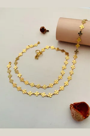 Anouk Set Of 2 Gold-Plated Brass Anklet