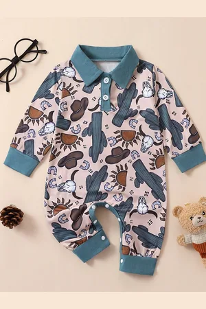 Stylecast Infant Boys Green Printed Romper