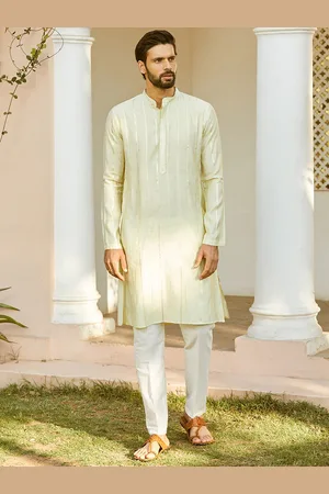 See Designs Printed Mandarin Collar Chanderi Silk Kurta