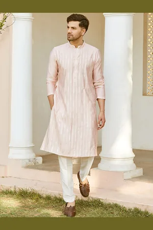 See Designs Printed Mandarin Collar Chanderi Silk Kurta