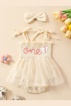 Stylecast Girls Beige Cotton A-Line Dress