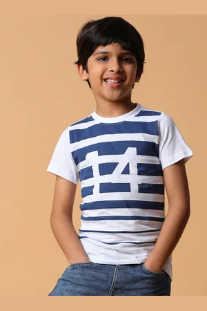TALES & STORIES Boys Typography Printed Round Neck Cotton T-shirt