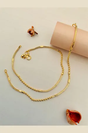 Anouk Set Of 2 Gold-Plated Brass Anklet