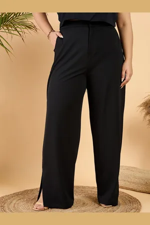 CURVY STREET Women Plus Size Straight Fit Parallel Trousers