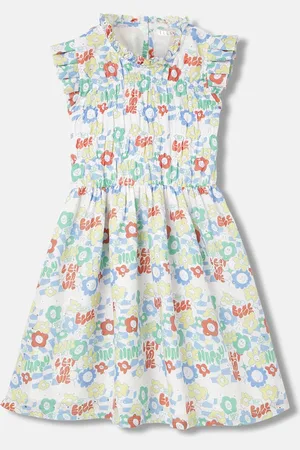 Elle Girls Floral Printed Cotton Fit & Flare Dress