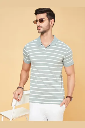 Pantaloons Striped Polo Collar Cotton Slim Fit T-shirt