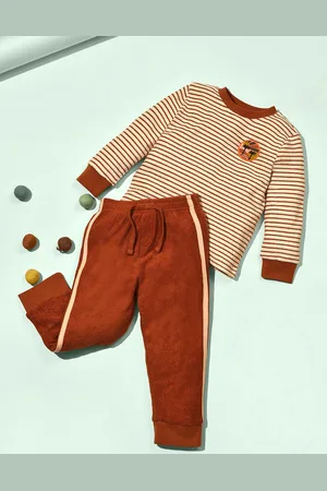 MiArcus Kids Striped Pure Cotton T-shirt with Pyjamas