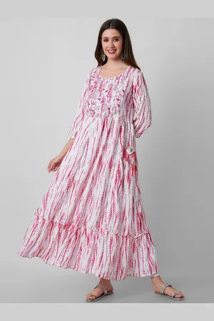 Amayra Abstract Printed Thread Work Anarkali Kurta