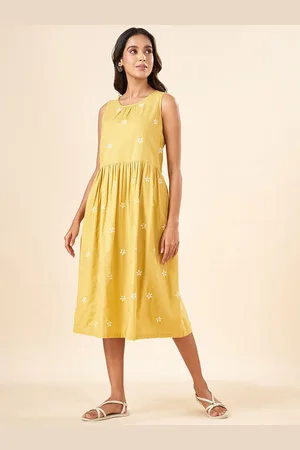 Pantaloons Floral Printed Round Neck Fit & Flare Midi Dress