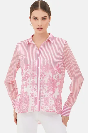 Kazo Relaxed Vertical Stripes Casual Shirt