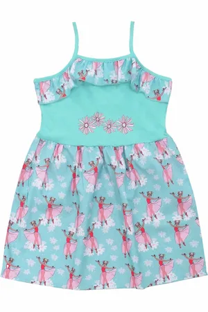 Clothe Funn Shoulder Straps Floral Printed Cotton A-Line Dress