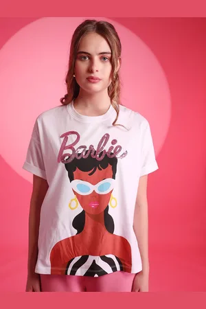 Kazo Graphic Printed Drop-Shoulder Sleeves Barbie T-shirt