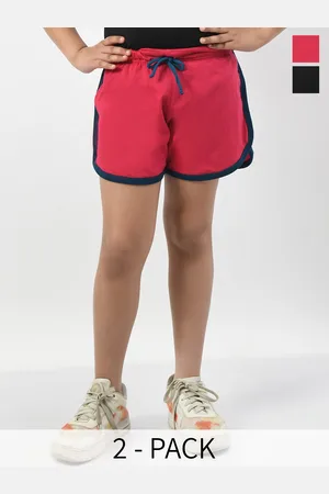 BAESD Girls Pack of 2 High-Rise Cotton Shorts