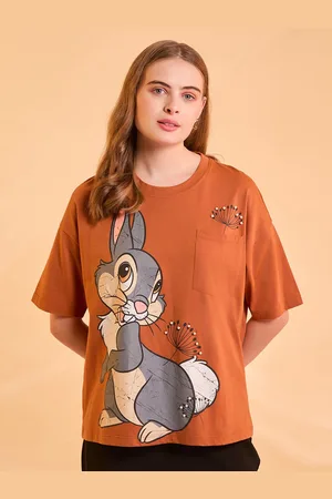 Kazo Graphic Printed Drop-Shoulder Sleeves Disney T-shirt