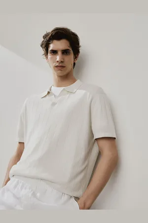 H&M Regular Fit Rib-Knit Polo Shirt