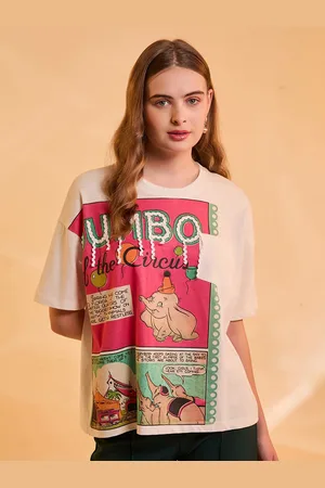 Kazo Graphic Printed Drop-Shoulder Sleeves Disney T-shirt