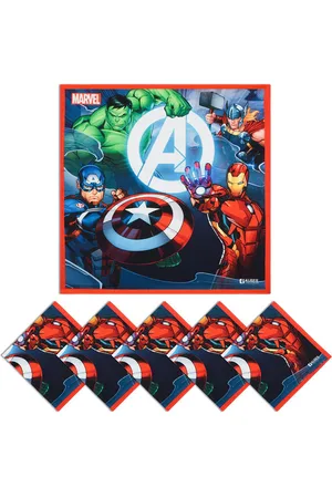 Kuber Industries Kids Pack Of 6 Avengers Printed Cotton Handkerchiefs