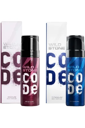 Wild Stone Men Set of Code Titanium & Iridium Long Lasting Body Deodorant - 150 ml each