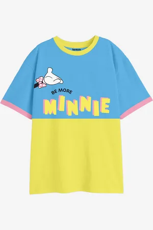 BONKIDS Girls Graphic Printed Drop-Shoulder Sleeves Cotton Oversized T-shirt