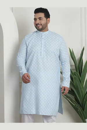SOJANYA PLus Size Ethnic Motifs Printed Band Collar Long Sleeves Straight Kurta