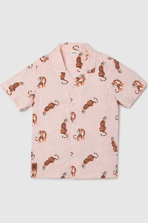 Max Collection Boys Spread Collar Conversational Printed Casual Pure Cotton Shirt