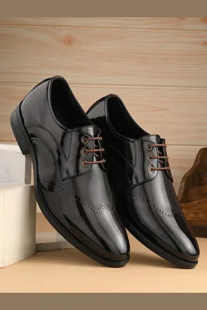 Invictus Men Round Toe Faux Leather Formal Derbys