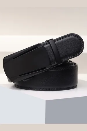 Mast & Harbour Men Black Textured Synthetic Leather Casual Belt