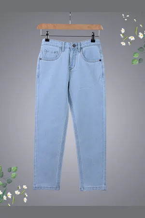 HERE&NOW Boys Straight Fit Mid Rise Clean Look Stretchable Jeans