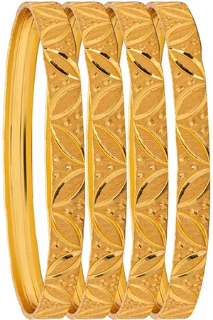 Shivansh Set of 4 Gold-Plated Textured Bangles