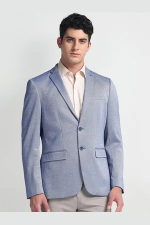 Arrow Self-Design Heathered Twill Single Breasted Slim-Fit Blazer