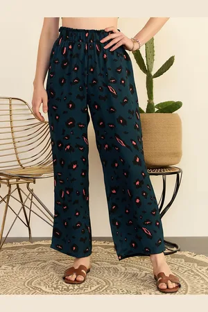 Berrylush Women Floral Printed High-Rise Parallel Trouser