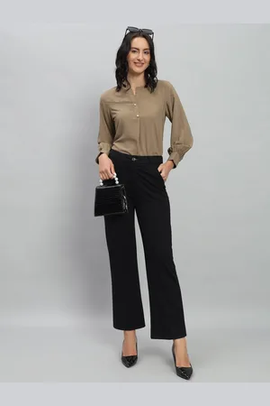 Rachna Round Neck Shirt Style Cotton Top