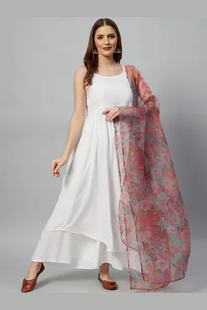 InWeave Shoulder Straps Regular Anarkali Kurta with Palazzos & Dupatta