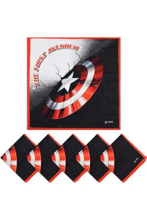 Kuber Industries Kids Pack Of 6 Avengers Printed Cotton Handkerchiefs