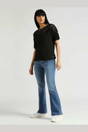 Pepe Jeans Extended Sleeves Lace Inserts Pure Cotton Top