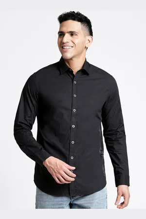 Blue Buddha Comfort Spread Collar Long Sleeves Cotton Casual Shirt