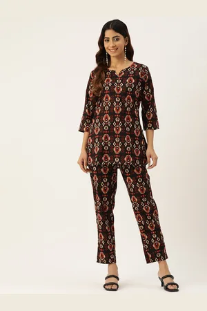 feranoid Women Printed Pure Cotton Tunic with Trouser