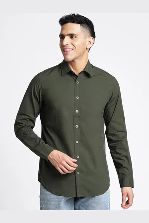 Blue Buddha Comfort Spread Collar Long Sleeves Cotton Casual Shirt