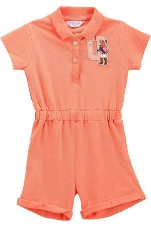 Ralph Lauren Girls Shirt Collar Pure Cotton Rompers