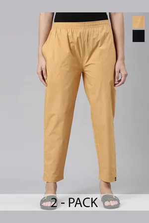 Twin Birds Women Pack Of 2 Mid-Rise Pure Cotton Cigarette Trousers