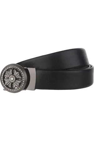 Mast & Harbour Men Black Textured Synthetic Leather Casual Belt