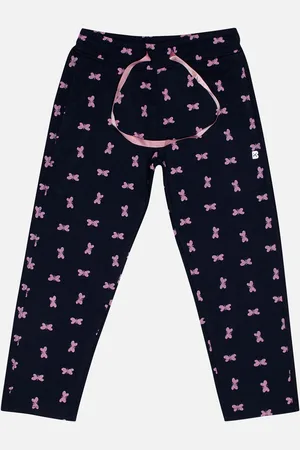 BodyCare Girls Printed Cotton Mid Rise Track Pants