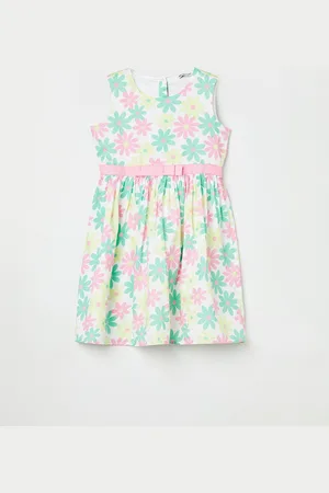 Lifestyle Girls Floral Printed Cotton Fit & Flare Dress