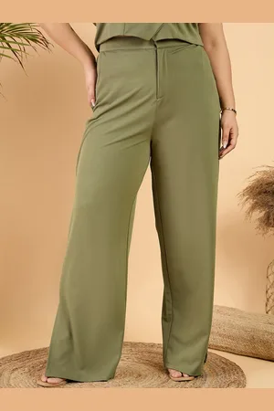 CURVY STREET Women Plus Size Straight Fit Parallel Trousers